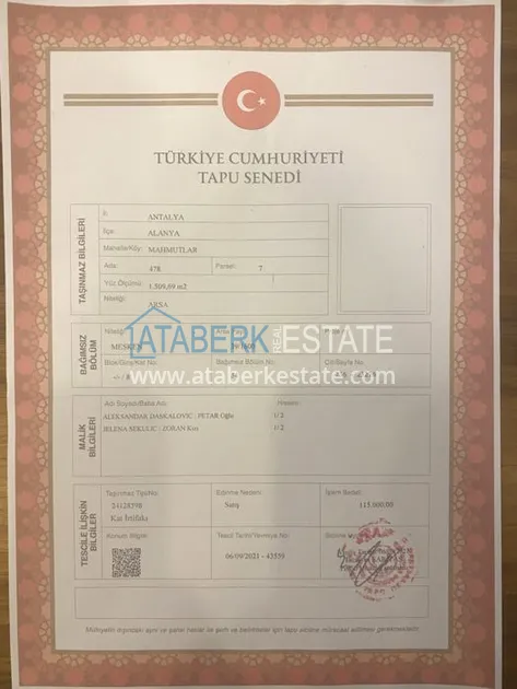 Title deed TAPU in Turkey