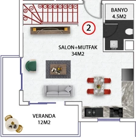 Блок В - 2+1 duplex