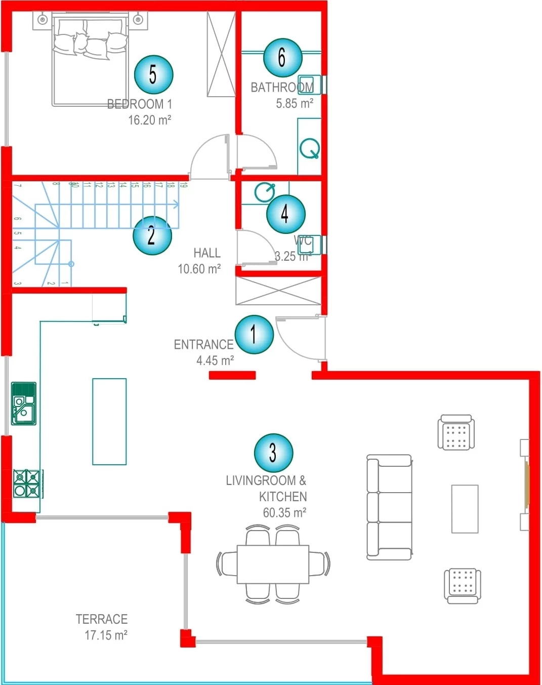 Блок H - 3+1 duplex