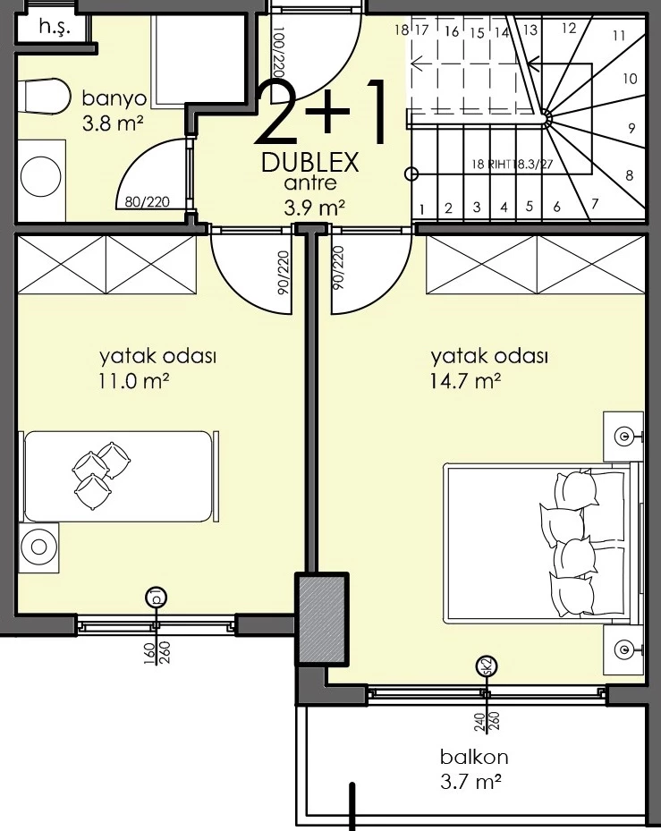 Блок В - 2+1 duplex