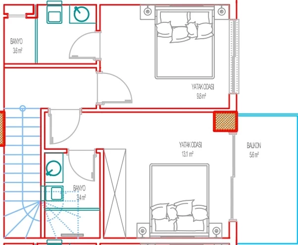 Блок А - 2+1 duplex