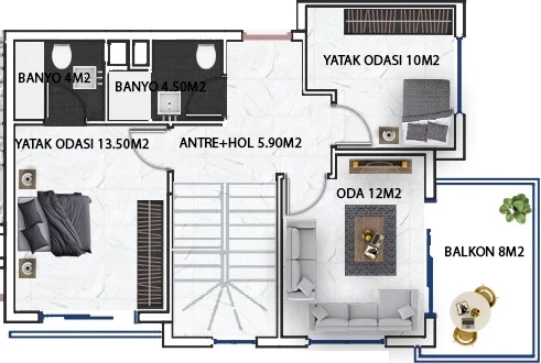 Блок 2 A - 4+1 duplex