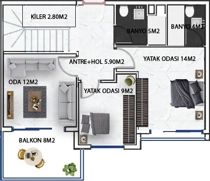 Блок 2 A - 4+1 duplex
