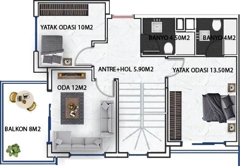 Блок 2 A - 4+1 duplex