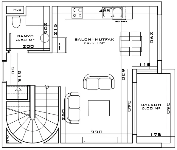 Блок A - 2+1 duplex