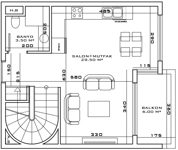 Блок A - 2+1 duplex