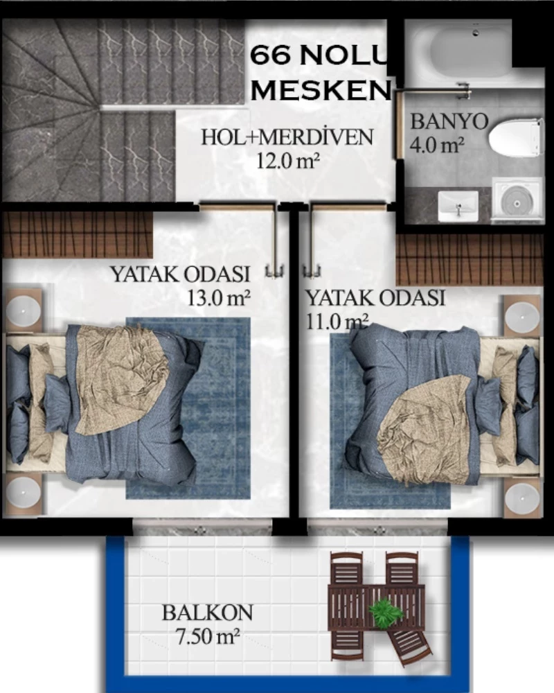 Блок A - 2+1 duplex