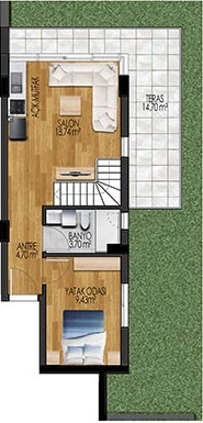 Блок С - 3+1 bahce