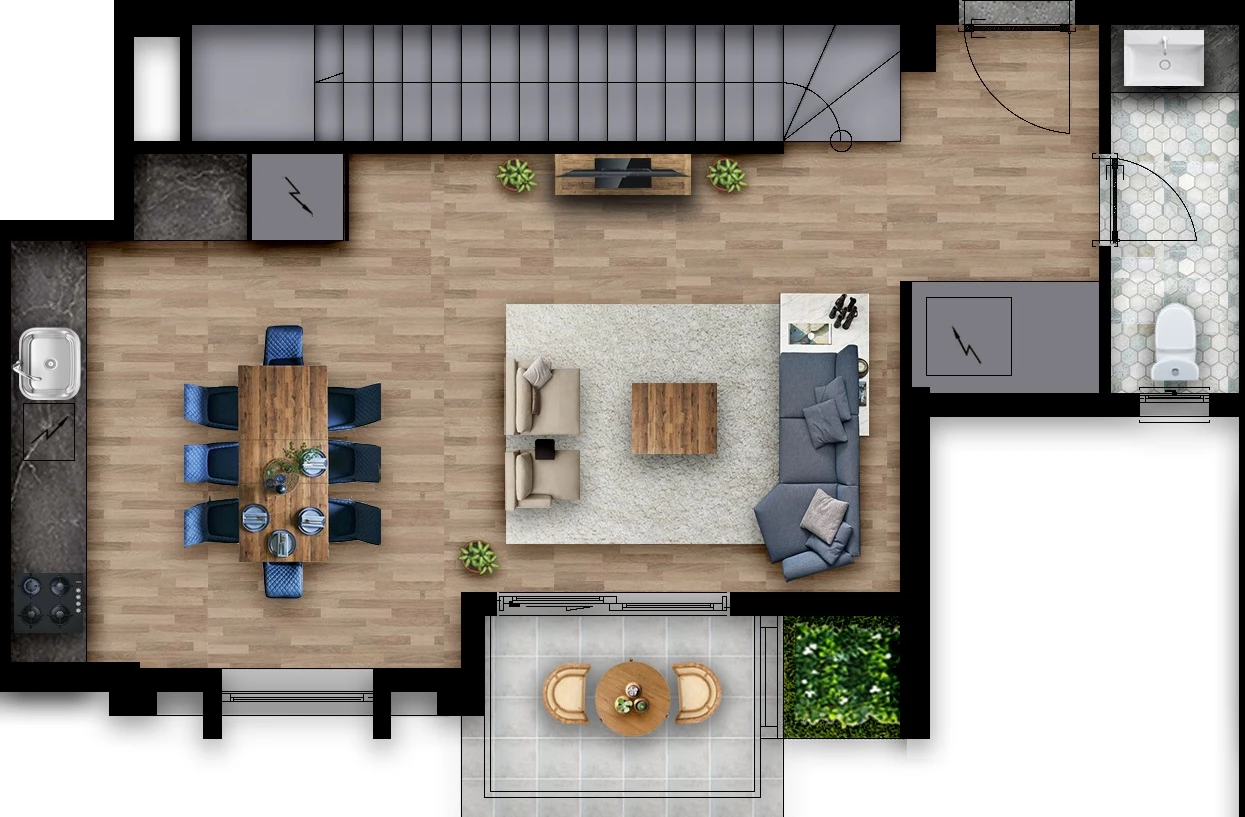 Блок В - 2+1 duplex