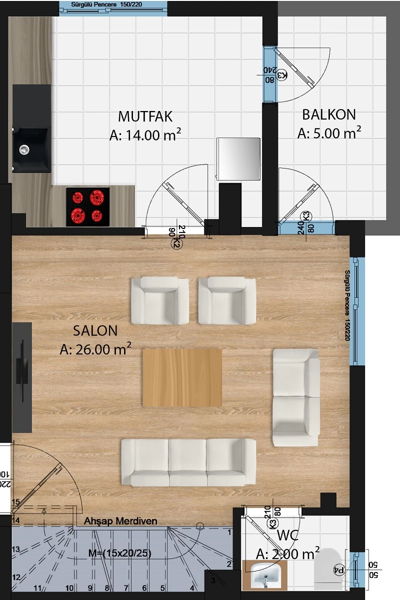 Блок А - 2+1 duplex